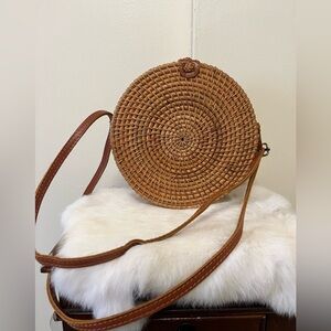 Beautiful Hand Woven Rattan Round Crossbody